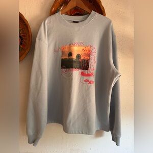 Rawgear Los Angeles Sunset Graphic Sweatshirt Large California Desert Cactus